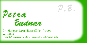 petra budnar business card